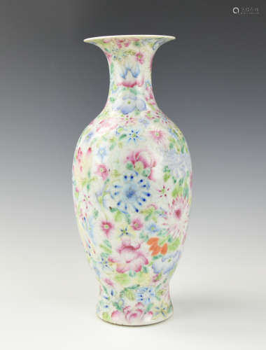 Chinese Famille Rose 'Mille-Fleurs' Vase, ROC P.