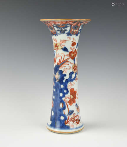 Chinese Blue and Iron Red Gu-Vase, 18th C.