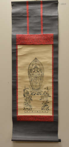 Japanese Painting of Guanyin and Deities