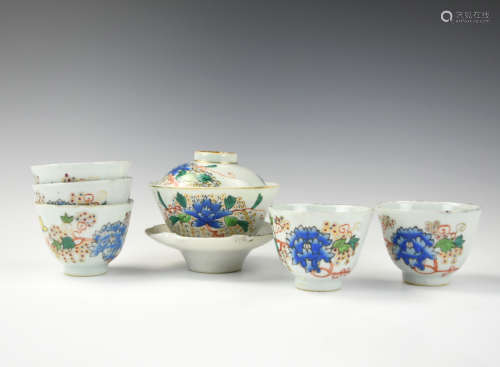 Six Chinese Porcelain Tea Cup Set, ROC Period