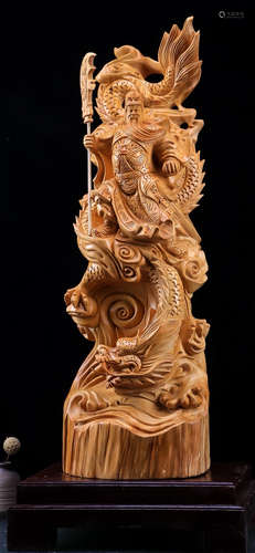 A TAIHANG YABAI WOOD GONGGUAN STATUE