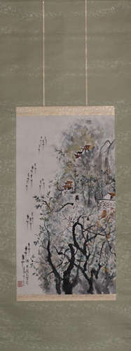 A LANDSCAPE VERTICAL AXIS PAINTING BY WUGUANGZHONG