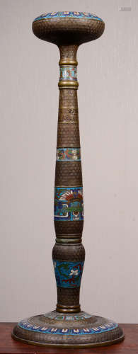 A CLOISONNE CANDLE HOLDER