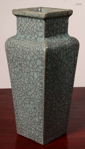 A FANGGE GLAZE SQUARE VASE