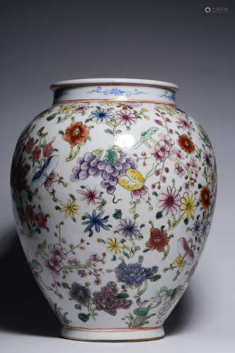 YONGZHENG MARK, CHINESE FAMILLE ROSE JAR