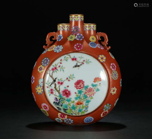 CHINESE WUCAI COLORED PORCELAIN PLAUQE