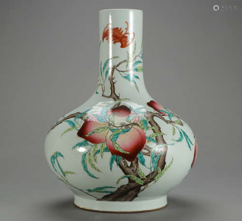 GUANGXU MARK, CHINESE FAMILLE ROSE VASE