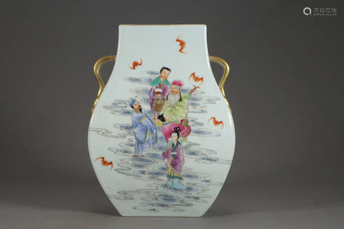 QIANLONG MARK, CHINESE FAMILLE ROSE VASE