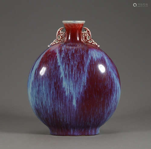 QIANLONG MARK, CHINESE FLAMMED GLAZED MOONFLASK