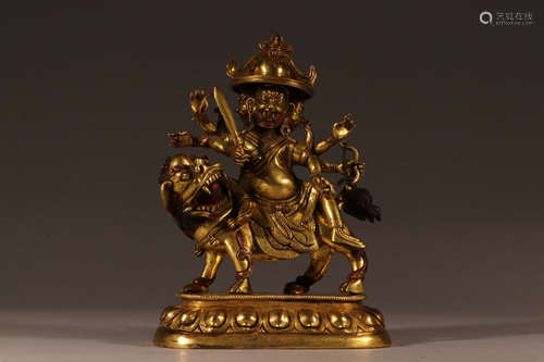 CHINESE GILT BRONZE BUDDHA