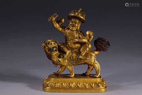 CHINESE GILT BRONZE BUDDHA