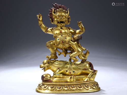 CHINESE GILT BRONZE BUDDHA