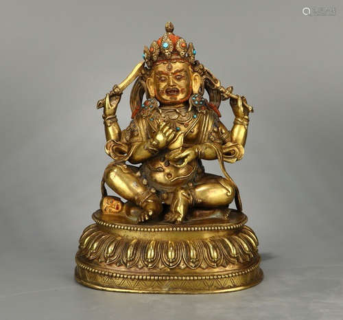 CHINESE GILT BRONZE BUDDHA