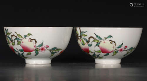 YONGZHENG MARK, PAIR OF CHINESE FAMILLE ROSE BOWL