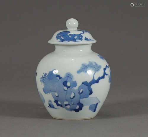 KANGXI MARK, BLUE & WHITE JAR