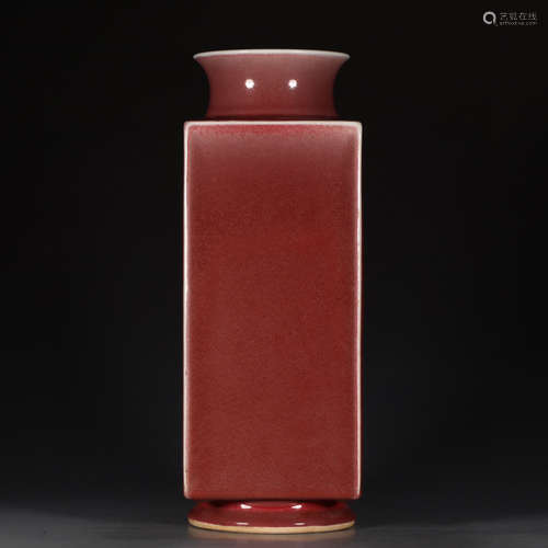 QIANLONG MARK, CHINESE JI-RED GLAZED VASE