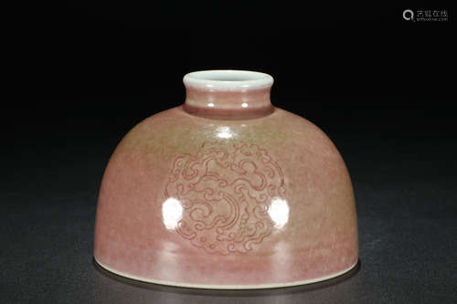 KANGXI MARK, CHINESE RED GLAZED DRAGON VASE