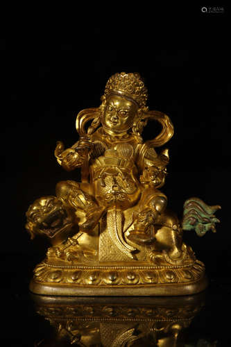 CHINESE GILT BRONZE BUDDHA