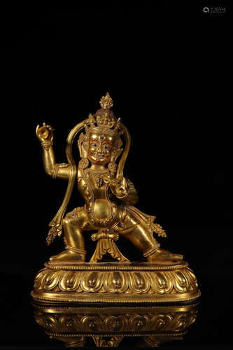 CHINESE GILT BRONZE BUDDHA