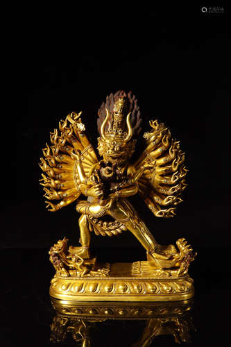 CHINESE GILT BRONZE BUDDHA