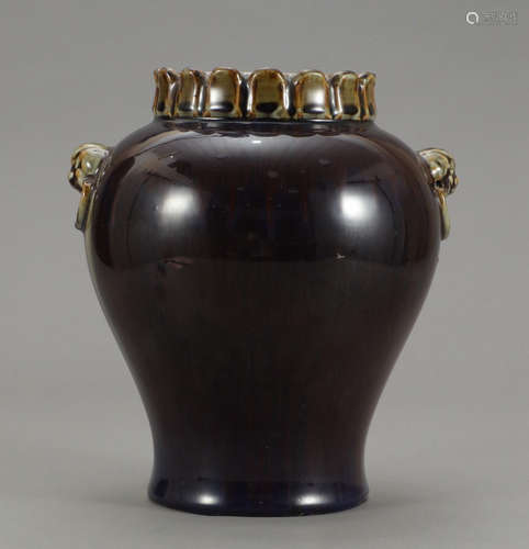 CHINESE FLAMMED GLAZED VASE