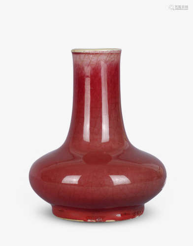 红釉荸荠瓶