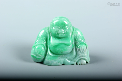 A Jadeite Figure of Sitting Budda