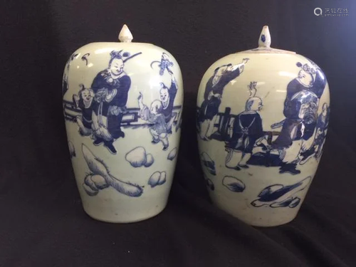 Two Porcelain Jars, Qing Dynasty