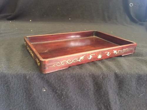 A Rosewood With Bone Inlaid Tray, Qing Dyn…