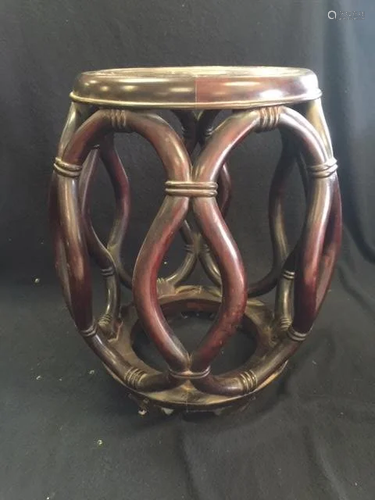 A Rosewood Stool With Mother Pearl Inlaid, …