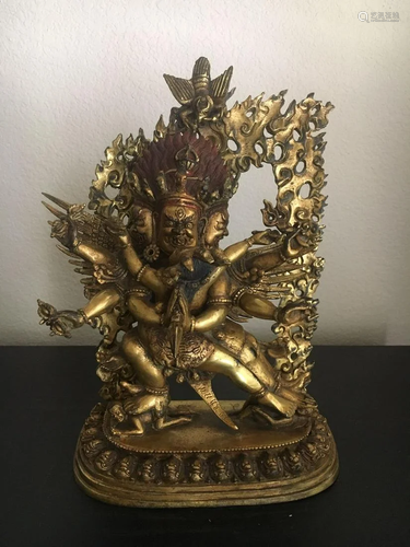 A Gilt Bronze Figure Of Mahakala