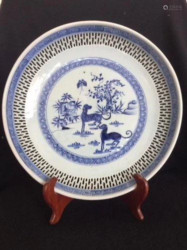 A Blue And White Plate, 18th Century