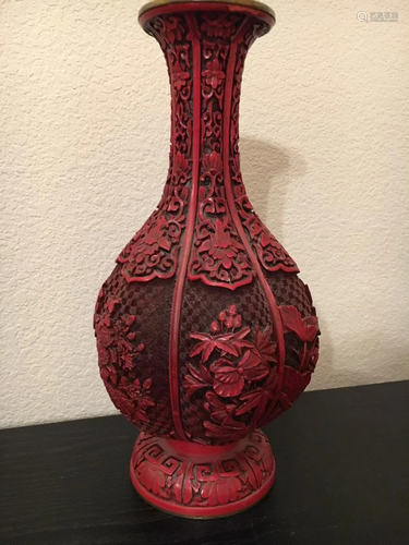 A Red Lacquered Vase