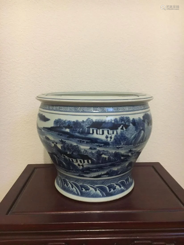 A Blue And White Porcelain Pot