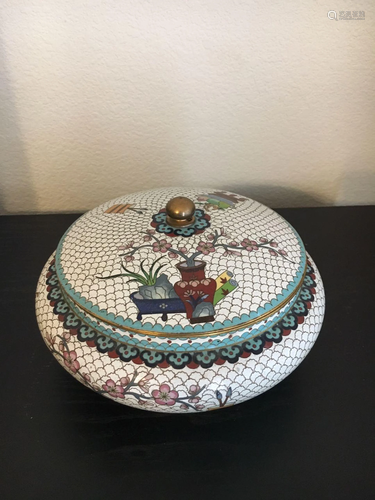 A Cloisonne Famille Jar With Cover