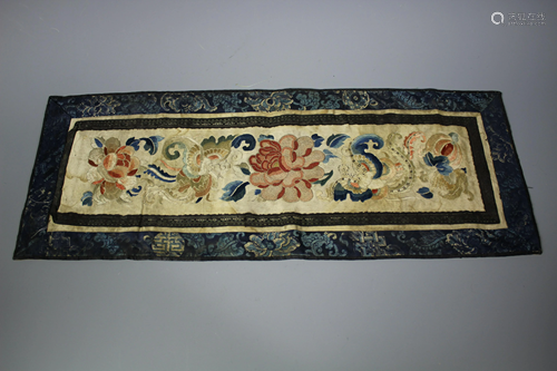 A Yellow-Ground Embroidered Panel, Qing …