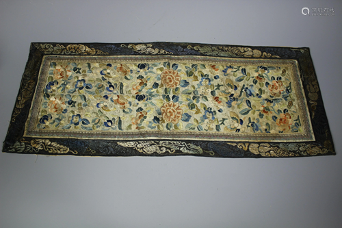 A Floral Embroidered Textile, Qing Dynasty