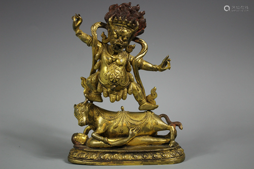 A Gilt Bronze Figure of Vajrapani Tibet, Middle…