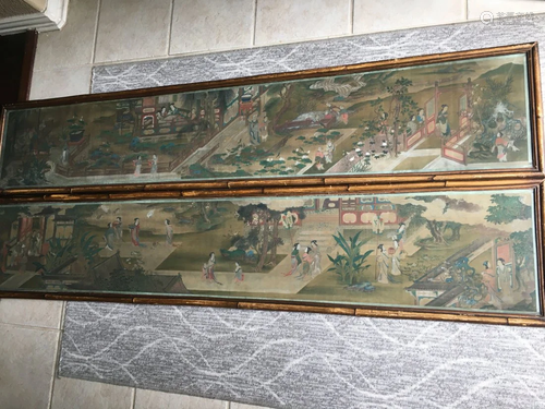 A Pair of Chinese Paintings On Silk, Ming Dy…