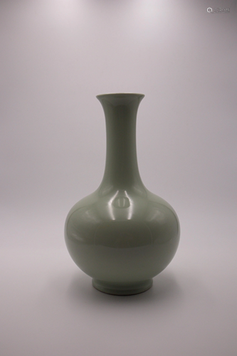 A Chinese Green-Bean Glazed Bottle Vase …