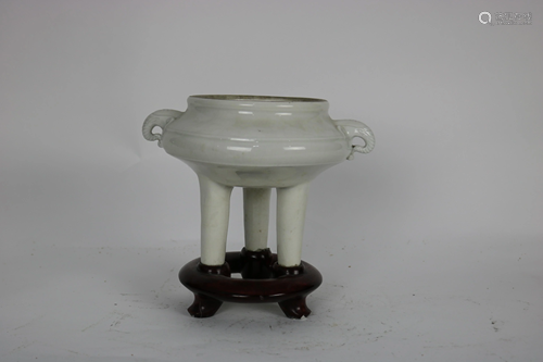 A Ming Style Chinese Dehua Tripod Incense Burner