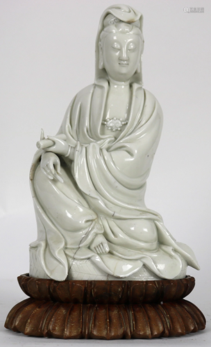 A Chinese Dehua Porcelain Seated Figure of…