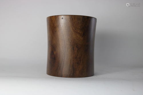 A Chinese rosewood brush pot