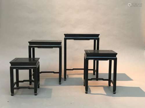 THANH LÊ (1931 2003). Black lacquered wood cabinet…