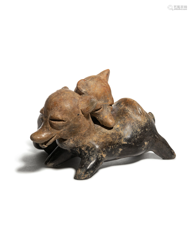 A Jalisco Pottery Double Dog Effigy