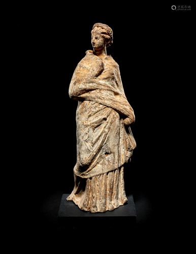 A Greek Terra Cotta Draped Female Figure