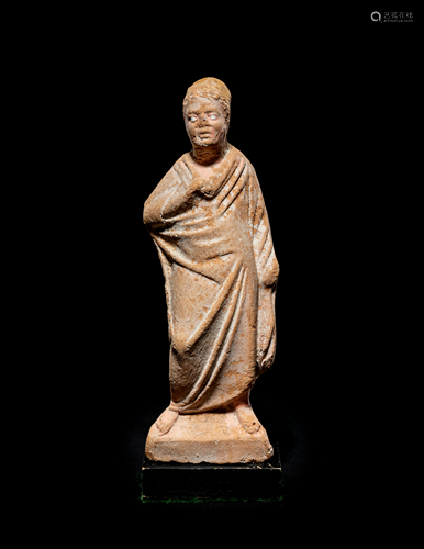 A Greek Terra Cotta Draped Female Figure