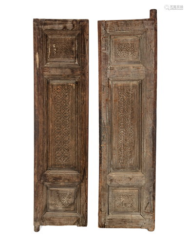 Two Persian Door Panels Height of first ove…