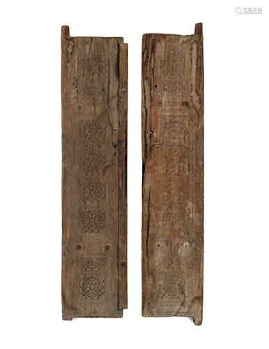 Two Persian Door Panels Height of each 64 …