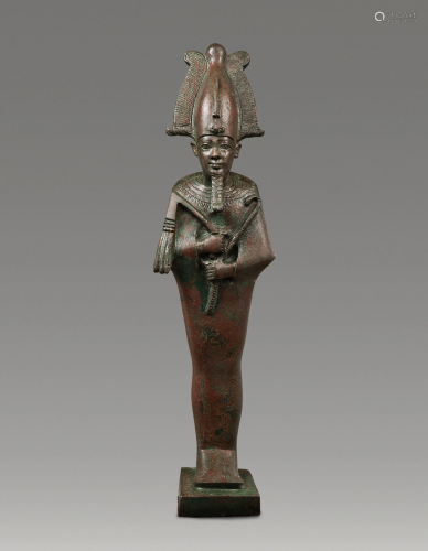 An Egyptian Bronze Osiris Height 11 3/4 inch…
